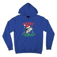 Merry Fishmas Santa Christmas Bass Fishing Fisher Gift Tall Hoodie