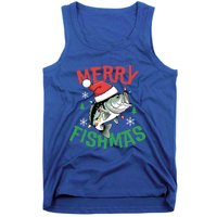 Merry Fishmas Santa Christmas Bass Fishing Fisher Gift Tank Top