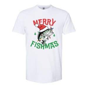 Merry Fishmas Santa Christmas Bass Fishing Fisher Gift Softstyle CVC T-Shirt