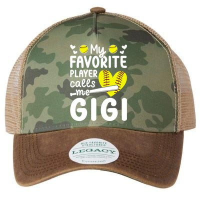 My Favorite Softball Player Calls Me Gigi Softball Gigi Gift Legacy Tie Dye Trucker Hat