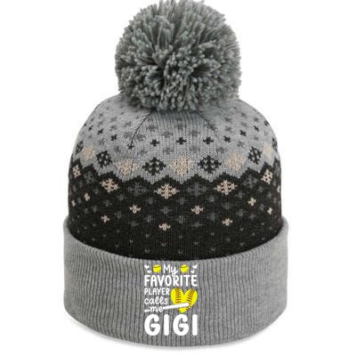 My Favorite Softball Player Calls Me Gigi Softball Gigi Gift The Baniff Cuffed Pom Beanie