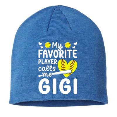 My Favorite Softball Player Calls Me Gigi Softball Gigi Gift Sustainable Beanie