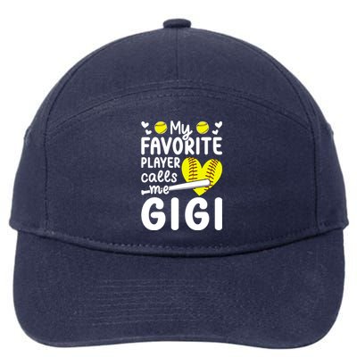 My Favorite Softball Player Calls Me Gigi Softball Gigi Gift 7-Panel Snapback Hat