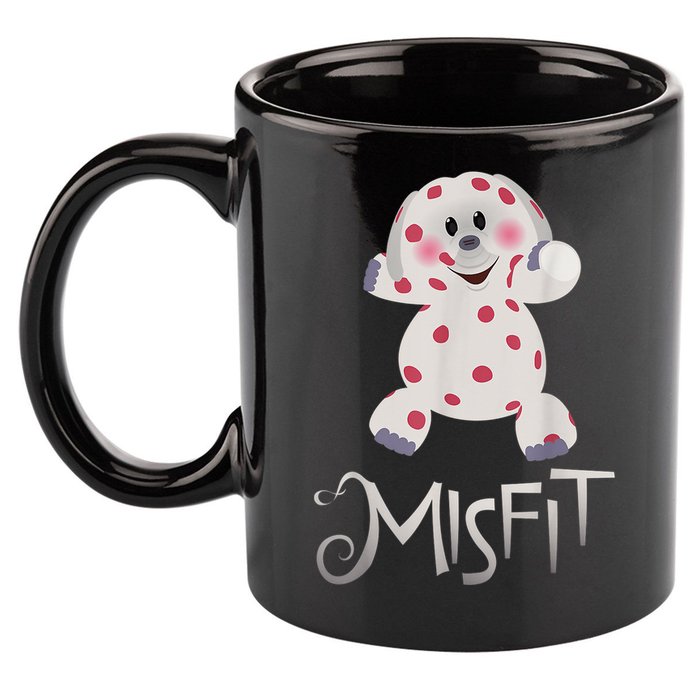 Mis Fit Spotted Elephant Ru Dolph Red Retro Nosed Christmas 11oz C Handle Ceramic Mug