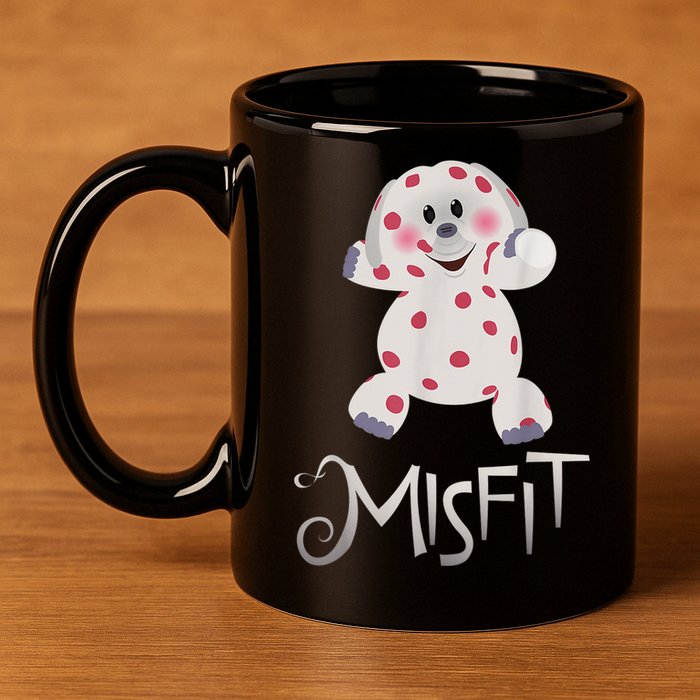 Mis Fit Spotted Elephant Ru Dolph Red Retro Nosed Christmas 11oz C Handle Ceramic Mug