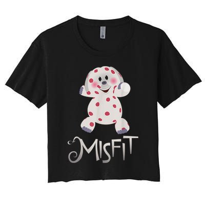 Mis Fit Spotted Elephant Ru Dolph Red Retro Nosed Christmas Women's Crop Top Tee
