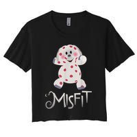 Mis Fit Spotted Elephant Ru Dolph Red Retro Nosed Christmas Women's Crop Top Tee