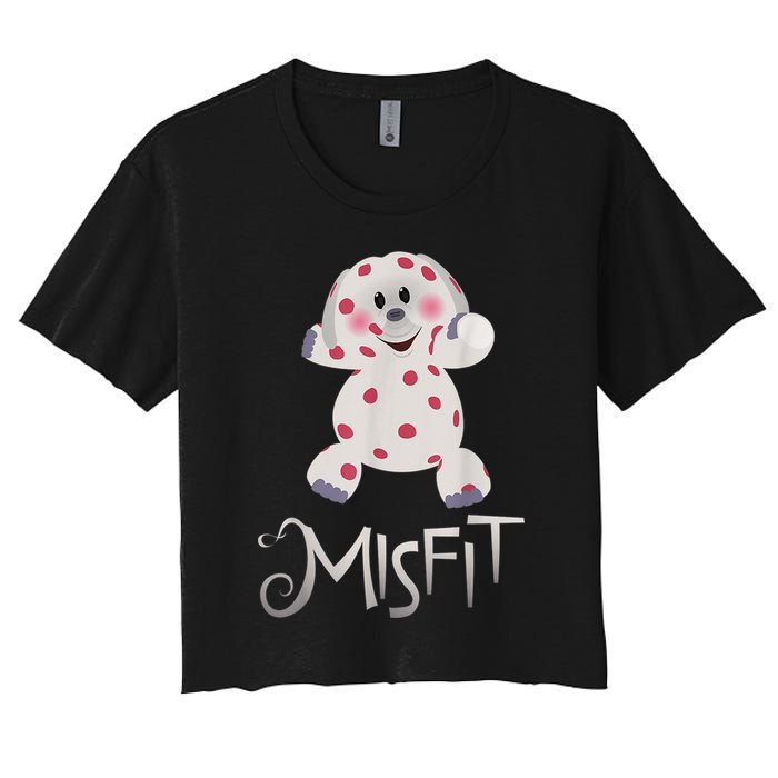 Mis Fit Spotted Elephant Ru Dolph Red Retro Nosed Christmas Women's Crop Top Tee