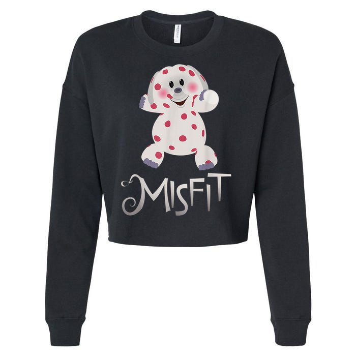 Mis Fit Spotted Elephant Ru Dolph Red Retro Nosed Christmas Cropped Pullover Crew