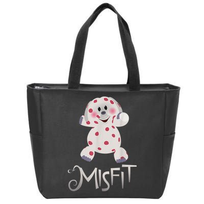 Mis Fit Spotted Elephant Ru Dolph Red Retro Nosed Christmas Zip Tote Bag