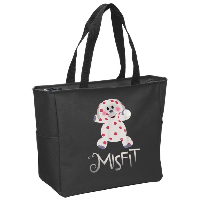 Mis Fit Spotted Elephant Ru Dolph Red Retro Nosed Christmas Zip Tote Bag