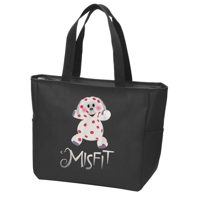 Mis Fit Spotted Elephant Ru Dolph Red Retro Nosed Christmas Zip Tote Bag