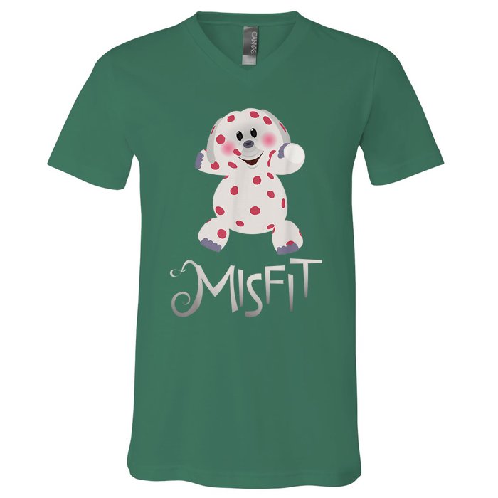 Mis Fit Spotted Elephant Ru Dolph Red Retro Nosed Christmas V-Neck T-Shirt