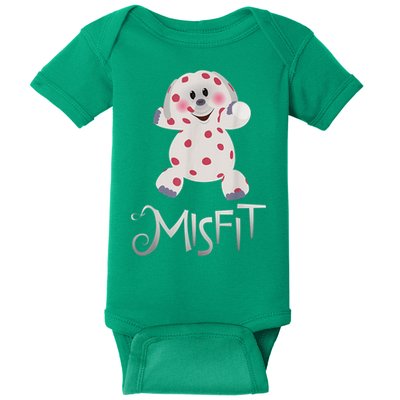 Mis Fit Spotted Elephant Ru Dolph Red Retro Nosed Christmas Baby Bodysuit