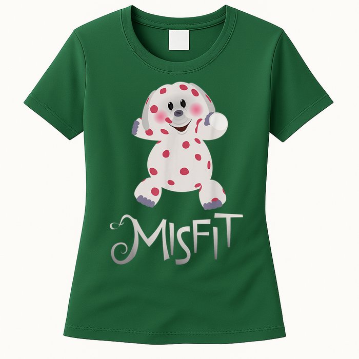 Mis Fit Spotted Elephant Ru Dolph Red Retro Nosed Christmas Womens T-Shirt