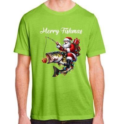 Merry Fishmas Santa Christmas Fisher Great Gift Adult ChromaSoft Performance T-Shirt