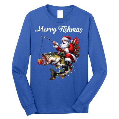 Merry Fishmas Santa Christmas Fisher Great Gift Long Sleeve Shirt