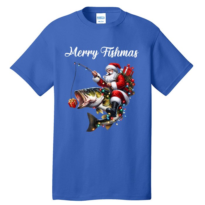 Merry Fishmas Santa Christmas Fisher Great Gift Tall T-Shirt