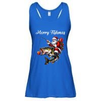 Merry Fishmas Santa Christmas Fisher Great Gift Ladies Essential Flowy Tank