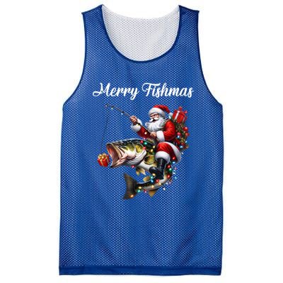 Merry Fishmas Santa Christmas Fisher Great Gift Mesh Reversible Basketball Jersey Tank