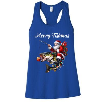 Merry Fishmas Santa Christmas Fisher Great Gift Women's Racerback Tank