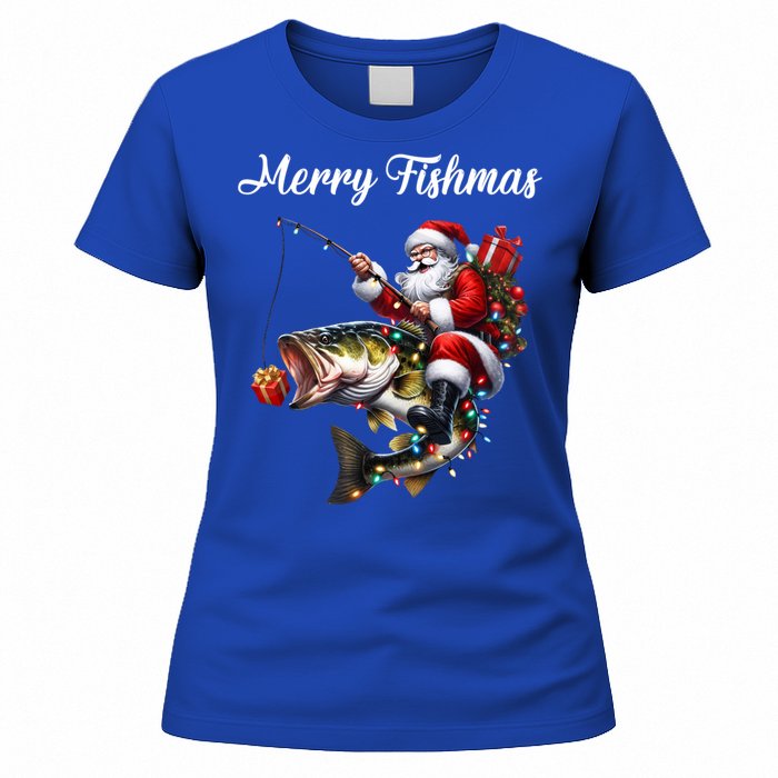 Merry Fishmas Santa Christmas Fisher Great Gift Women's T-Shirt