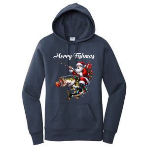 Merry Fishmas Santa Christmas Fisher Great Gift Women's Pullover Hoodie