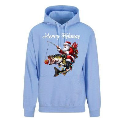 Merry Fishmas Santa Christmas Fisher Great Gift Unisex Surf Hoodie