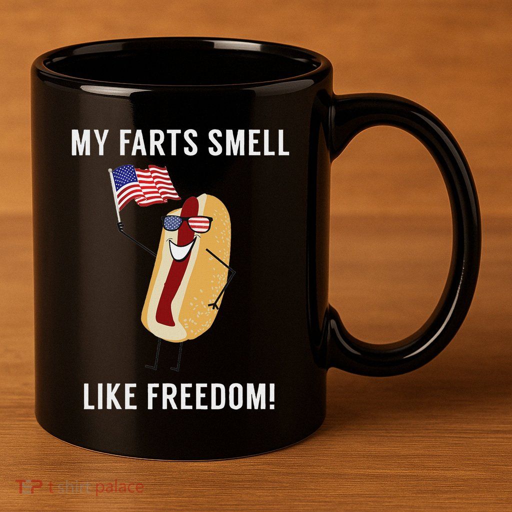 My Farts Smell Like Freedom Funny Patriotic 11oz C Handle Ceramic Mug