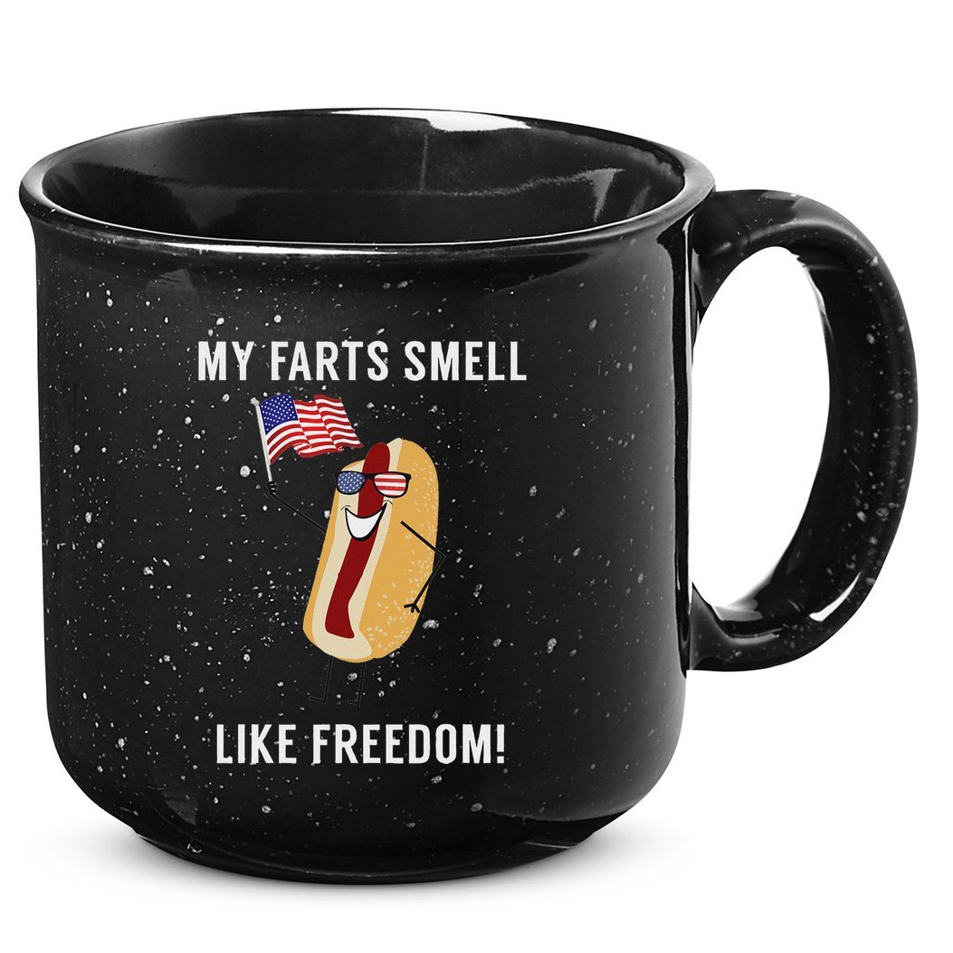 My Farts Smell Like Freedom Funny Patriotic 15oz Campfire Ceramic Mug