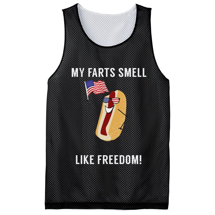 My Farts Smell Like Freedom Funny Patriotic Mesh Reversible Basketball Jersey Tank