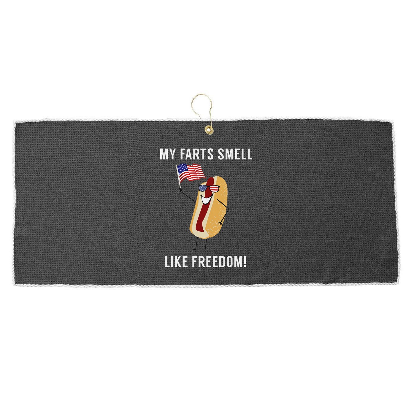 My Farts Smell Like Freedom Funny Patriotic Large Microfiber Waffle Golf Towel