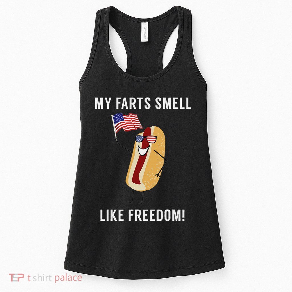 My Farts Smell Like Freedom Funny Patriotic Womens Tank Top