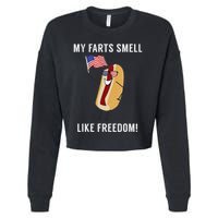My Farts Smell Like Freedom Funny Patriotic Cropped Pullover Crew