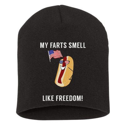 My Farts Smell Like Freedom Funny Patriotic Short Acrylic Beanie