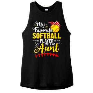 My Favorite Softball Player Calls Me Aunt Softball Auntie Ladies PosiCharge Tri-Blend Wicking Tank