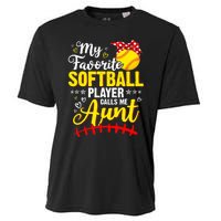 My Favorite Softball Player Calls Me Aunt Softball Auntie Cooling Performance Crew T-Shirt