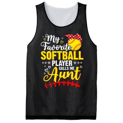 My Favorite Softball Player Calls Me Aunt Softball Auntie Mesh Reversible Basketball Jersey Tank