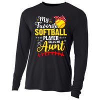 My Favorite Softball Player Calls Me Aunt Softball Auntie Cooling Performance Long Sleeve Crew