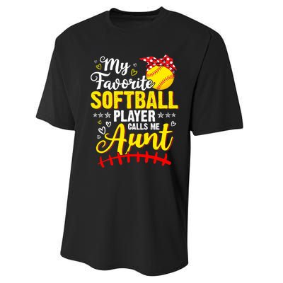 My Favorite Softball Player Calls Me Aunt Softball Auntie Performance Sprint T-Shirt