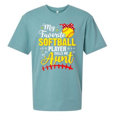 My Favorite Softball Player Calls Me Aunt Softball Auntie Sueded Cloud Jersey T-Shirt