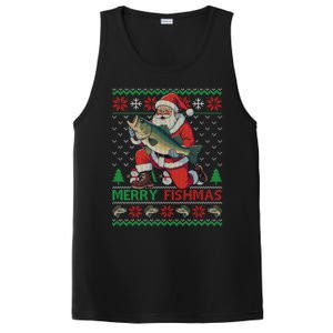 Merry Fishmas Santa Fishing Fisher Ugly Christmas Meaningful Gift PosiCharge Competitor Tank