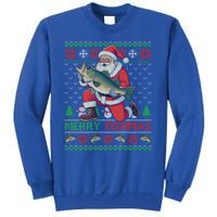 Merry Fishmas Santa Fishing Fisher Ugly Christmas Meaningful Gift Sweatshirt