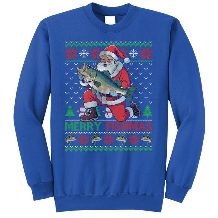 Merry Fishmas Santa Fishing Fisher Ugly Christmas Meaningful Gift Sweatshirt