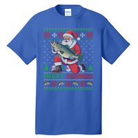 Merry Fishmas Santa Fishing Fisher Ugly Christmas Meaningful Gift Tall T-Shirt