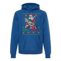 Merry Fishmas Santa Fishing Fisher Ugly Christmas Meaningful Gift Premium Hoodie