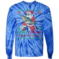 Merry Fishmas Santa Fishing Fisher Ugly Christmas Meaningful Gift Tie-Dye Long Sleeve Shirt