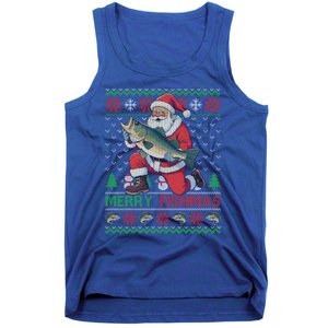 Merry Fishmas Santa Fishing Fisher Ugly Christmas Meaningful Gift Tank Top