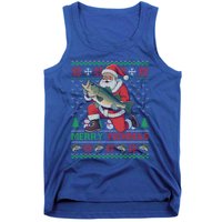 Merry Fishmas Santa Fishing Fisher Ugly Christmas Meaningful Gift Tank Top