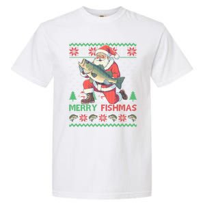 Merry Fishmas Santa Fishing Fisher Ugly Christmas Meaningful Gift Garment-Dyed Heavyweight T-Shirt